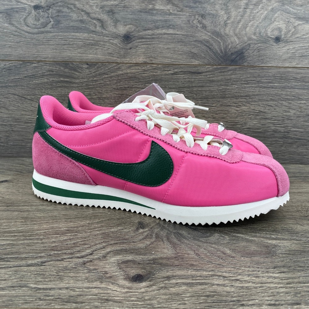 Nike Cortez Sneakers Womens 10 Pink Green Retro Nylon Suede IH2361-600